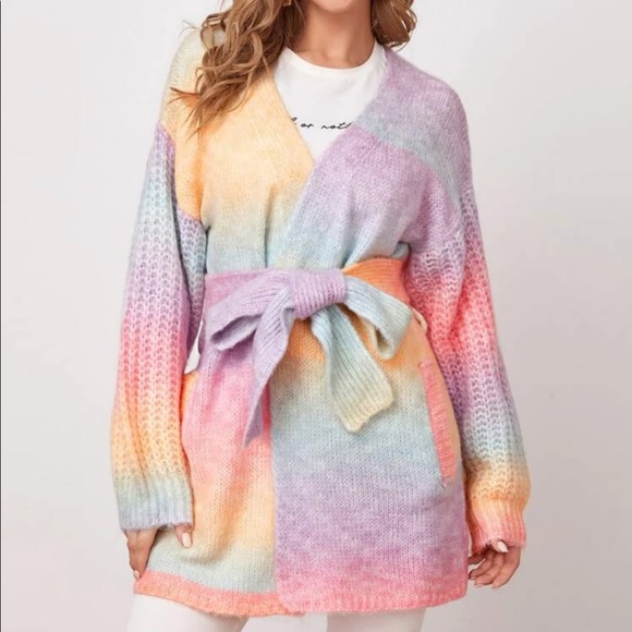 Pastel rainbow kimono cardigan - Picture 4 of 6